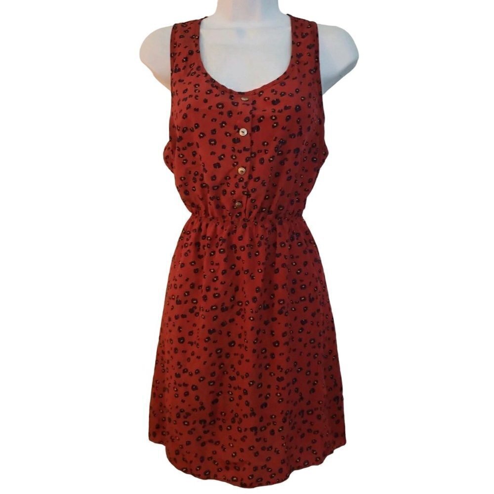 edge burst deep orange leopard dress size m